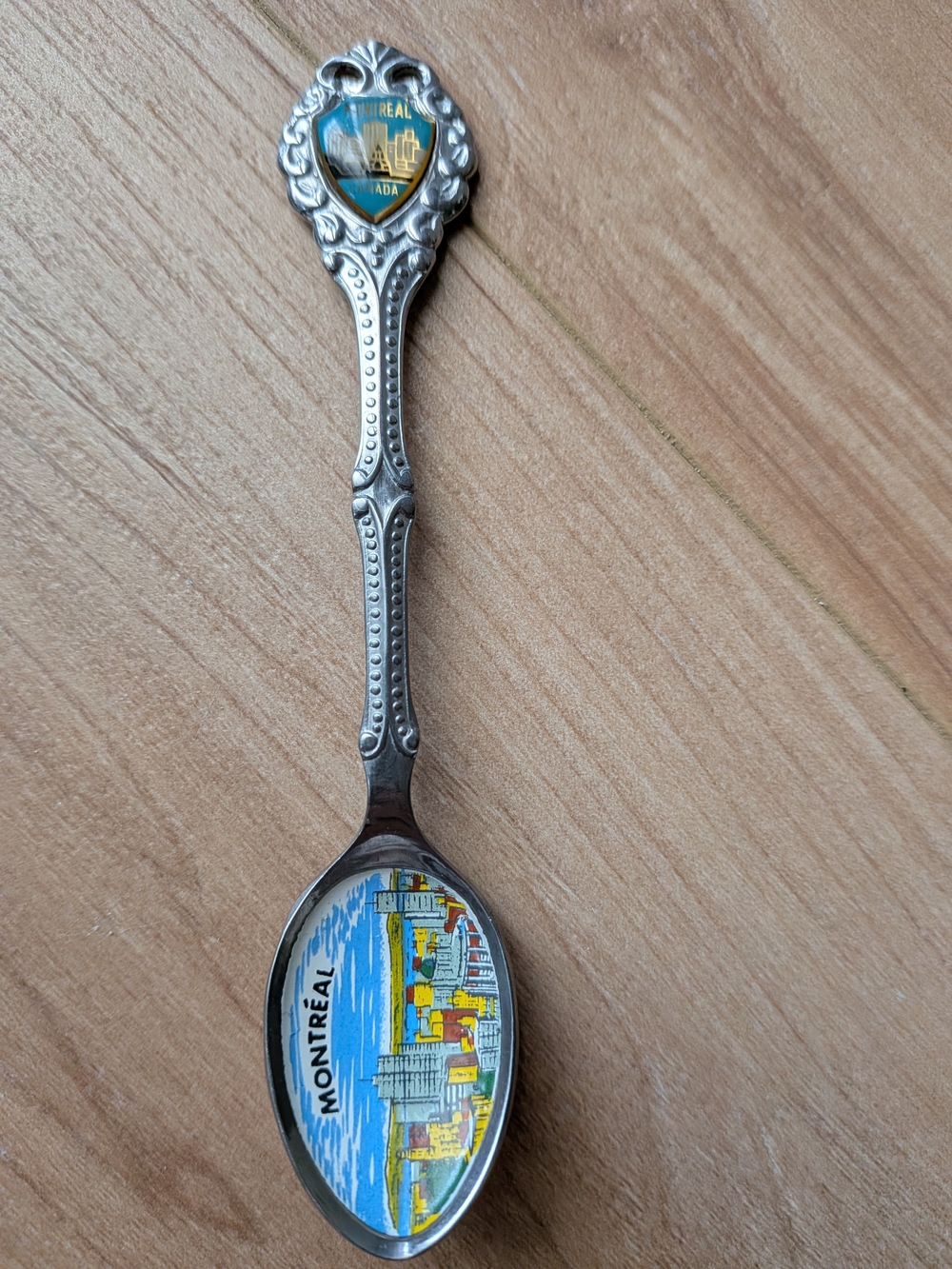 Montreal Souvenir Decorative Silver-Tone Collectible Spoon - Blue Accent